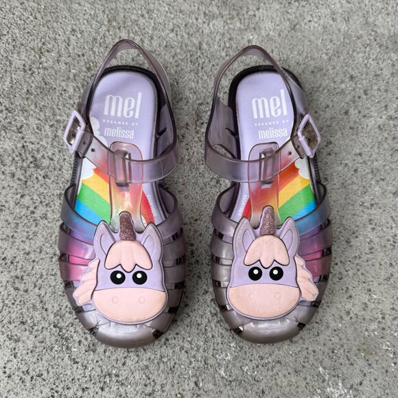 MEL By MELISSA Unicorn Jelly Sandals Girls 11 28/29 EU Purple Mini Melissa Shoes - Picture 5 of 9